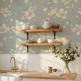 Vintage Elegante Botanische Linienkunst Tapete