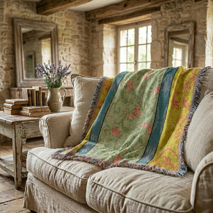 Vintage Elegante Chartreuse Blumenmuster Decke