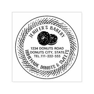 Vintage, elegante Donuts hausgemachte Bäckereien Permastempel