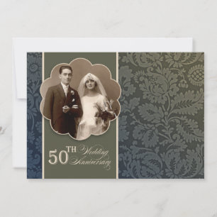 vintage elegante Einladungen zur 50. Hochzeitstag-