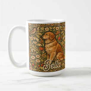 Vintage elegante Golden Retriever Boho-Malerei Kaffeetasse