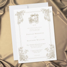 Vintage Elegante Goldene Kutsche Gartenhochzeit