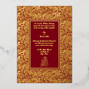 Vintage, elegante Indianerfeier Folieneinladung