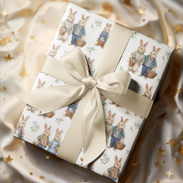 Vintage Elegante Kaninchen | Ostern Geschenkpapier