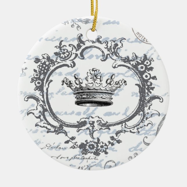 Vintage elegante Kronen… Verzierung Keramik Ornament (Vorne)
