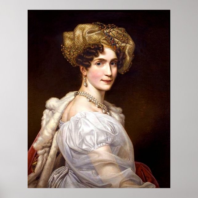 Vintage Elegante Lady in White Pearls Poster (Vorne)