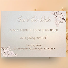 Vintage Elegante Pearl Romance Save the Date Karte