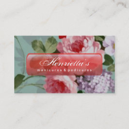 Vintage elegante rosa Rote Rosen Visitenkarte