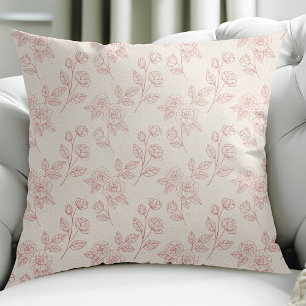Vintage Elegante rote Rosenpapier-Chintz Kissen