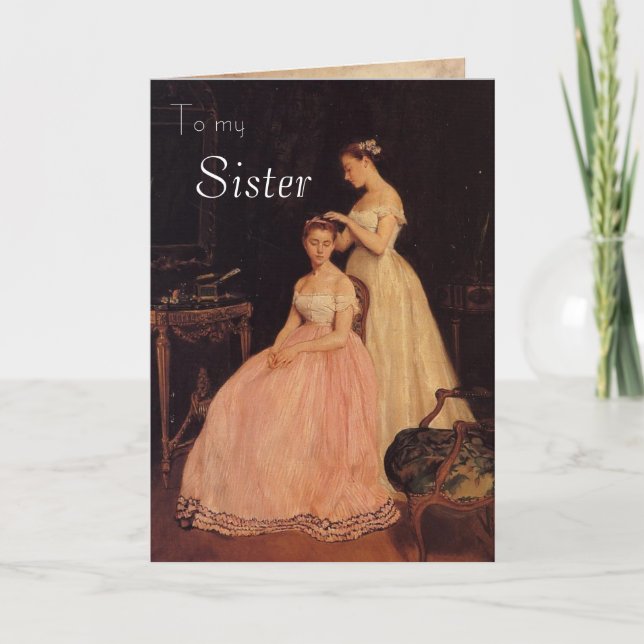 Vintage Elegante Sister Birthday Card Karte (Vorderseite)