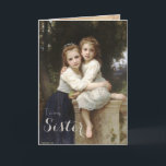 Vintage Elegante Sister Birthday Card Karte<br><div class="desc">Diese Karte zeigt ein Vintages Bild auf dem Cover mit den Worten "To my Sister". Darin steht: "Wir wünschen Ihnen Liebe und Glück das ganze Jahr hindurch.  Alles Gute zum Geburtstag". Das Bild auf dem Cover trägt den Titel "Two Sisters" und wurde 1901 von William Adolphe Bouguereau gemalt</div>