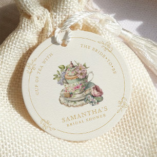 Vintage Elegante Teeparty-Bridal-Shower Geschenkanhänger
