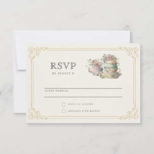 Vintage Elegante Teeparty-Bridal-Shower RSVP Karte