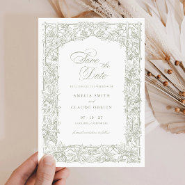 Vintage, elegante Weinberge - Rahmen Save the Date Einladung