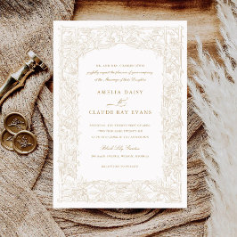 Vintage, elegante Weinreben, Rahmen Hochzeit Einladung