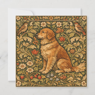 Vintage eleganter Golden Retriever Boho-Malerei