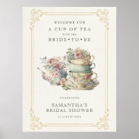 Vintage-elegantes-Teeparty-Brautabschiedsschild