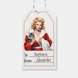Vintage Elegantin Personalisiert nach und von (9) Geschenkanhänger