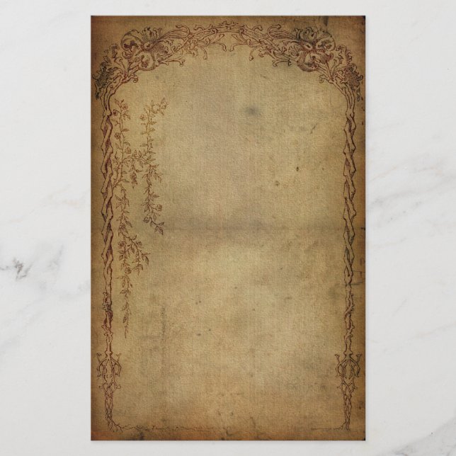 Vintage Eleganz-Dunkelheit Briefpapier (Vorderseite)