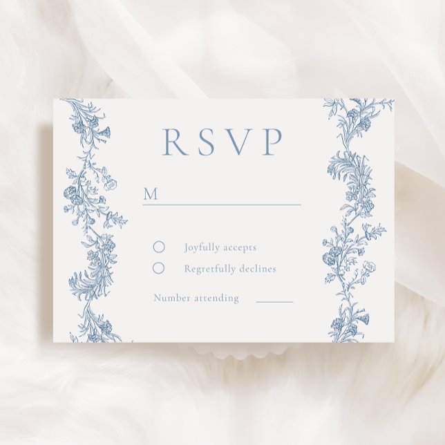 Vintage Eleganz: Klassische Blumenhochzeit RSVP Karte (Von Creator hochgeladen)