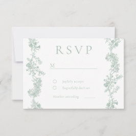 Vintage Eleganz: klassische Blumenzettel RSVP Karte