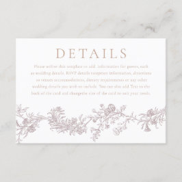 Vintage Eleganz: Klassische neutrale Hochzeitdetai Begleitkarte