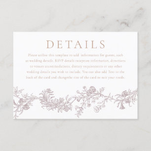 Vintage Eleganz: Klassische neutrale Hochzeitdetai Begleitkarte