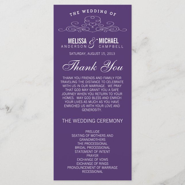 VINTAGE ELEGANZ | WEDDING-PROGRAMM PROGRAMM (Vorderseite)