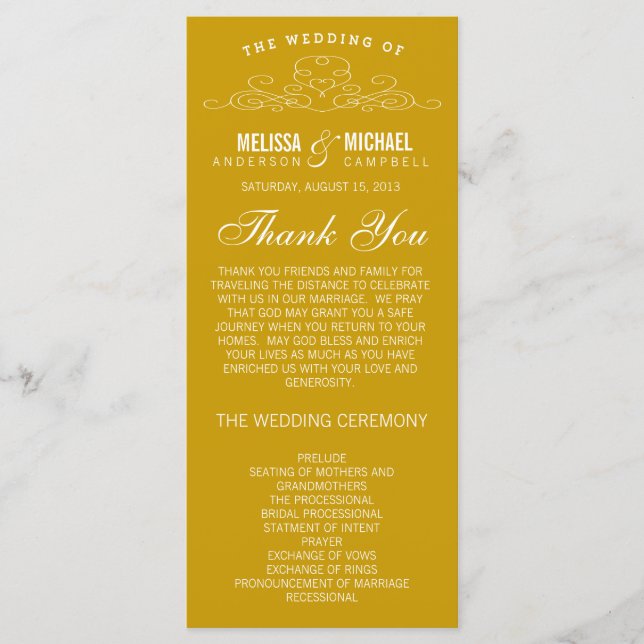 VINTAGE ELEGANZ | WEDDING-PROGRAMM PROGRAMM (Vorderseite)