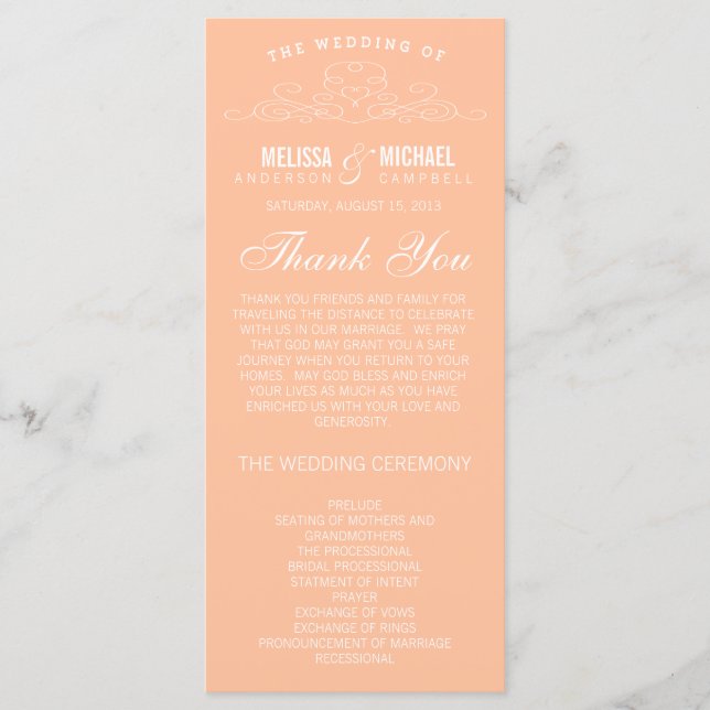 VINTAGE ELEGANZ | WEDDING-PROGRAMM PROGRAMM (Vorderseite)
