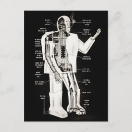 Vintage Elektro Robot Design Postkarte