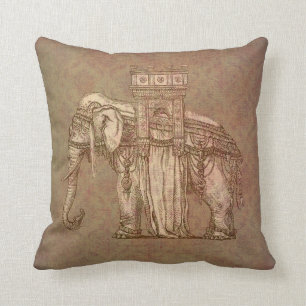 Vintage Elephant Bastille Kissen