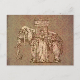 Vintage Elephant Bastille Postkarte