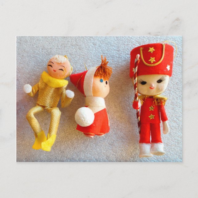 Vintage ELF-Zierkunst CHRISTMAS Postkarte (Vorderseite)