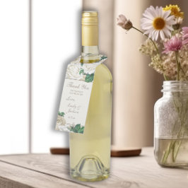 Vintage Elfenbein-Blume Botanische Hochzeit Flaschenanhänger