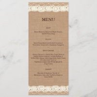 Vintage Elfenbein-Spitze u. Medium-Leinwand-Menü