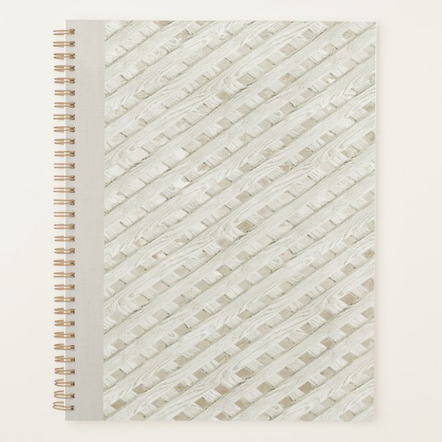 Vintage Elfenbeingitter-Tafel Crisscross Diary Tan Planer (Vorderseite)