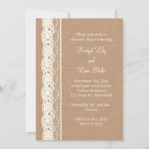 Vintage Elfenbeinküste & Med. Burlap-Probe Einladung