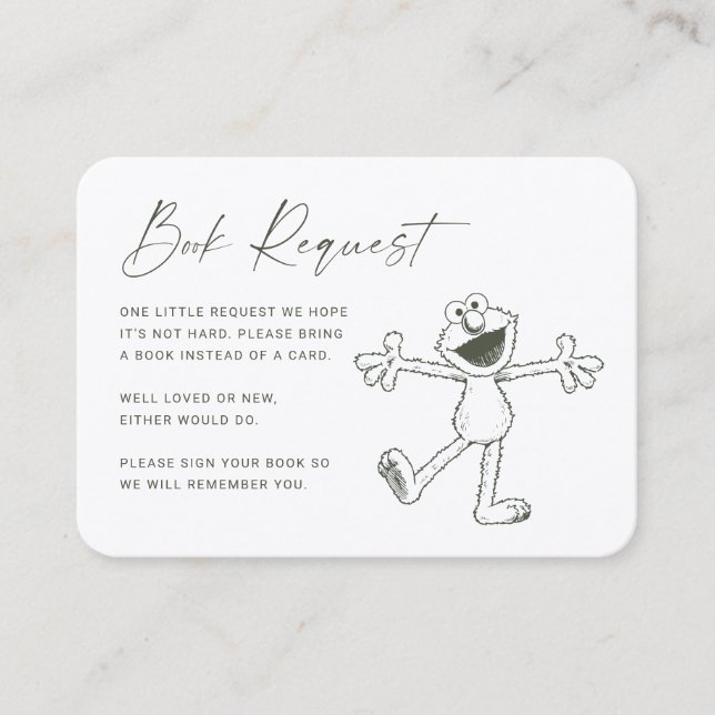 Vintage Elmo-Babybuchanfrage Platzkarte (Vorderseite)