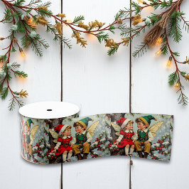 Vintage Elven Fairy Children Christmas  Ripsband