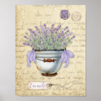 Vintage Emailware Pot French Lavendel