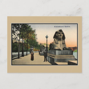 Vintage Embankensphinx Themse Postkarte