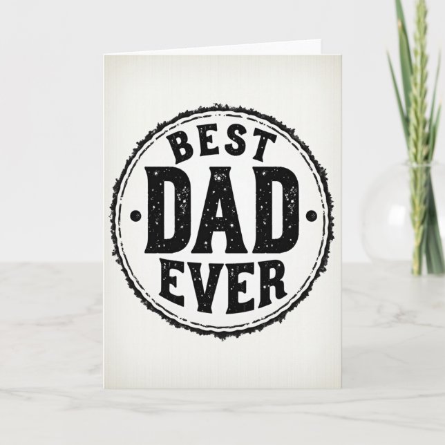 Vintage Emblem Karte - Bester Vater (Vorderseite)