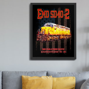 Vintage EMD SD40-2 Diesel-Lokomotive - amerikanisc Poster