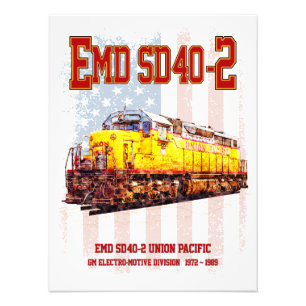 Vintage EMD SD40-2 Diesellokomotive amerikanische  Fotodruck
