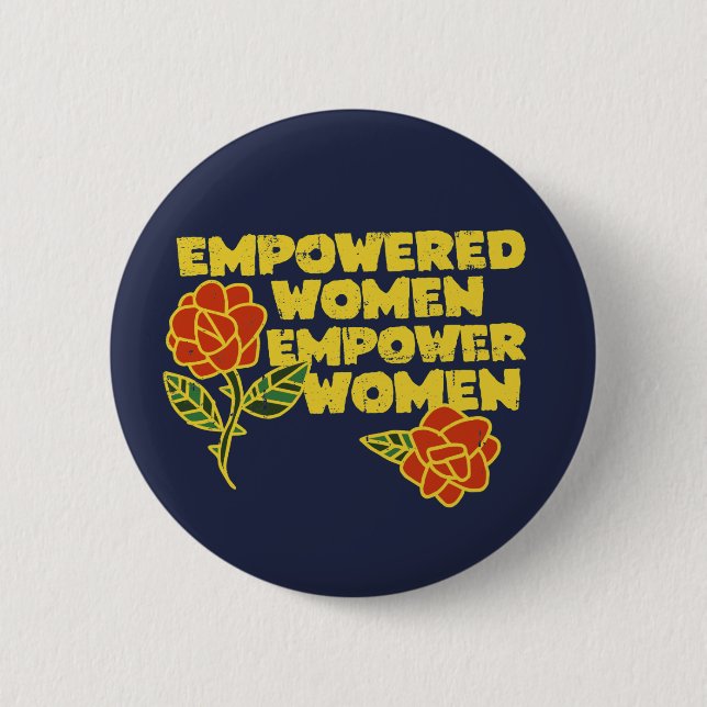 Vintage Empowerment von Frauen - Retro Femini Button (Vorderseite)