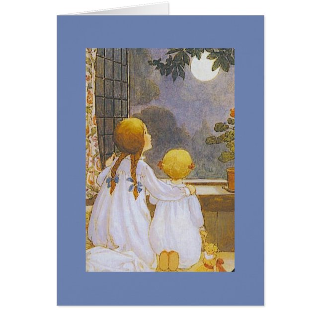 Vintage - Enfants regardant la lune, (Devant)