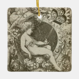 Vintage-Engel-Doppel-Ornament Keramikornament