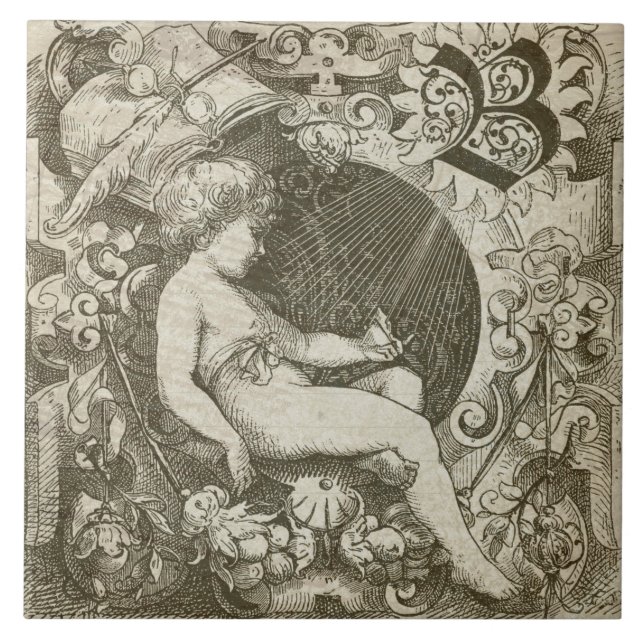 Vintage Engel Fliese (Vorderseite)