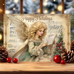 Vintage Engel Musiknoten Weihnachten